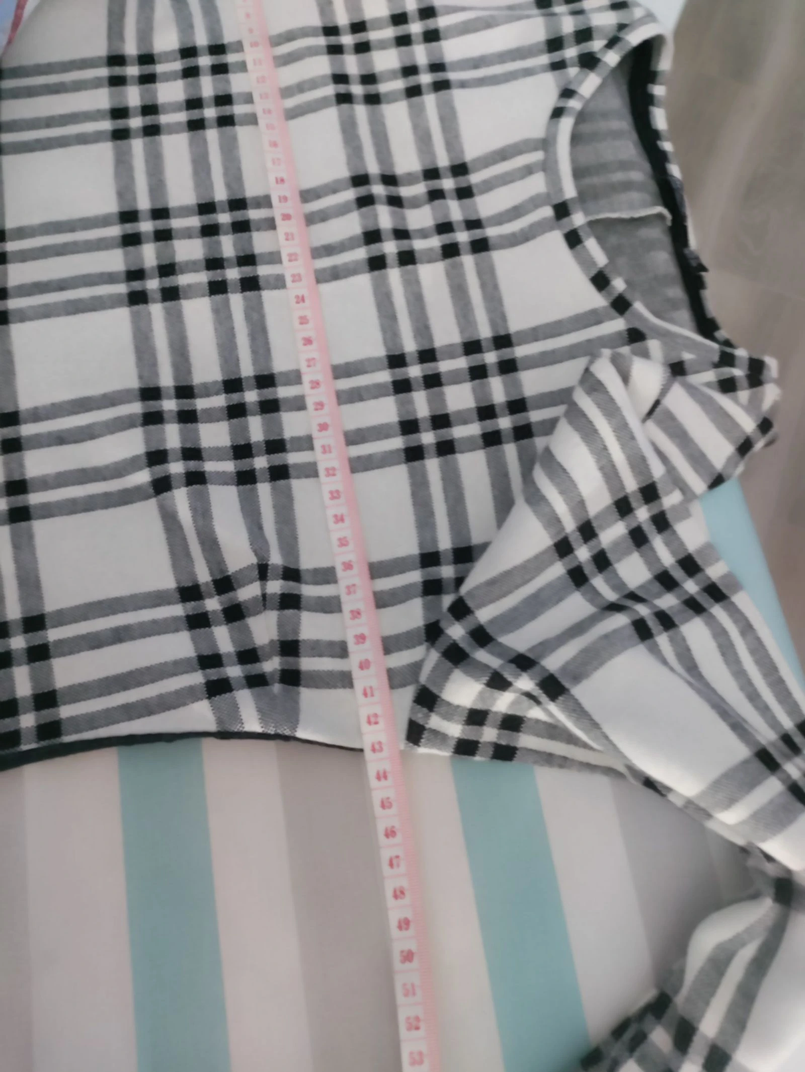Vestido cuadros blanco y negro Bershka manga larga – Talla S – photo 9
